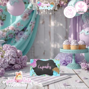 Cupcake or Stud Muffin-Gender Reveal-Buffet Tent Cards-Personalize in Corjl-Baby Boy or Girl-Printables-INSTANT DOWNLOAD