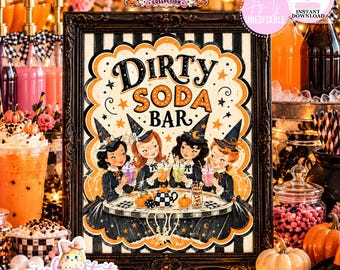 Wickedly Sweet Dirty Soda Bar Sign-8x10 Sign-Halloween-Party Printable-DIGITAL DOWNLOAD