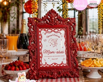 Special Delivery-Momosas Sign-Baby Shower-Mimosa Bar-Mom-osa Sign-Special Delivery Party Sign-Pizza Printable-Printables-INSTANT DOWNLOAD