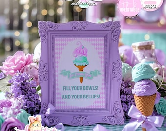 Here's The Scoop, Baby-Ice Cream Bar Sign-Gender Reveal-INSTANT DOWNLOAD