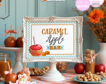 Caramel Apple Bar-Sign-Fall Theme-Party Printable-INSTANT DOWNLOAD