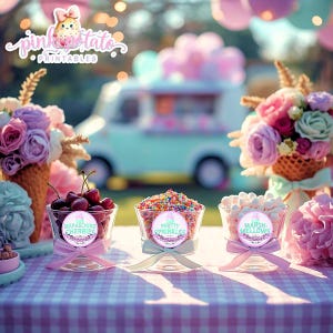 Here's The Scoop, Baby-3" Round Buffet Cards-Customize in Corjl-Ice Cream Baby Shower-Gender Reveal-INSTANT DOWNLOAD image 5