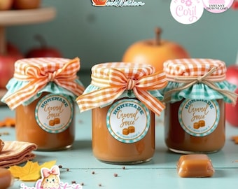 Caramel Apple Bar-Homemade Caramel Sauce Labels-Tags-Customize in Corjl Only-Carmel Apples-Fall Theme-Party Printable-INSTANT DOWNLOAD
