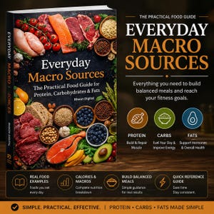 Everyday Macro Sources Guide | Protein Carbs Fats Food List PDF | Balanced Meal Examples | Nutrition Reference | Fitness Food Guide