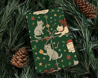 Holiday Cat Gift Wrap: Festive Christmas Design