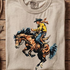 Rodeo Cowboy PNG, Bucking Horse Western Vintage Design, Retro Cowgirl Sublimation Download