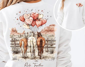 Caballos del Oeste, San Valentín PNG, Amor de Vaquera y Vaquera (Descarga digital)