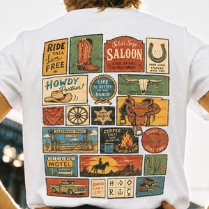 Vintage Western Cowboy PNG, Retro Ranch Ephemera Collage, Rodeo Cowboy Digital Download