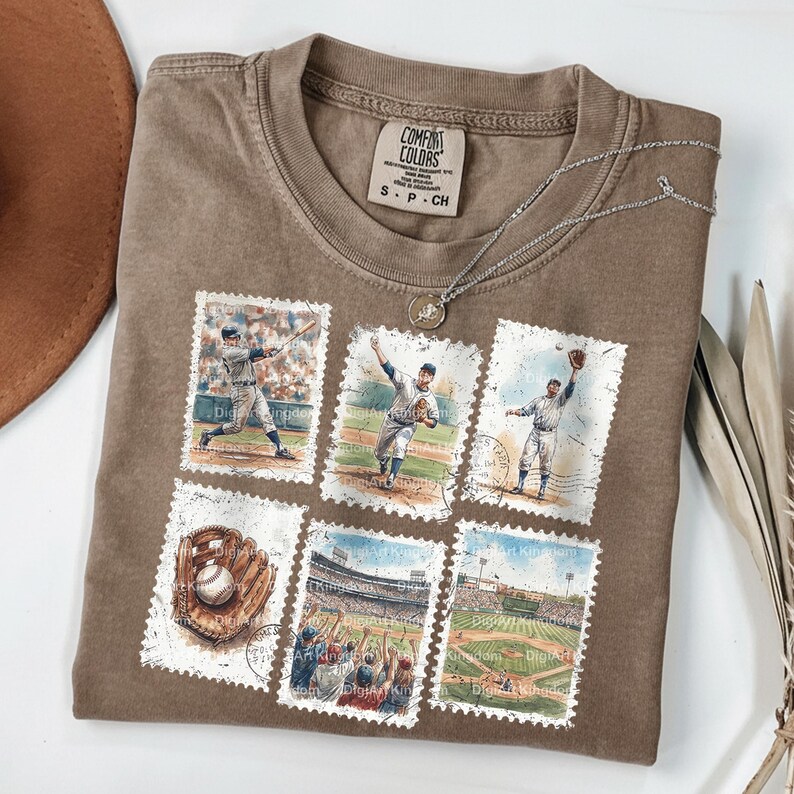 Baseball Postage Stamp PNG Set, Vintage Classic Ballpark Design ...