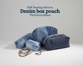 Denim Boxy Zipper Pouch Sewing Pattern – 4 Sizes (PDF Pattern)