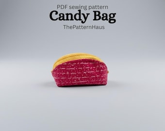 Wzór na małą saszetkę w formacie PDF, małą saszetkę na monety z zamkiem błyskawicznym, wzór na małą torebkę na cukierki