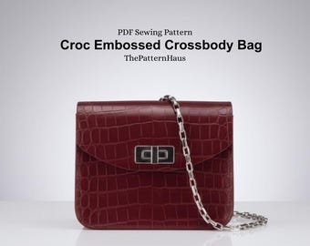 Wzór na skórzaną kopertówkę w formacie PDF | Wzór na torebkę typu crossbody DIY | Szablon na małą skórzaną torebkę