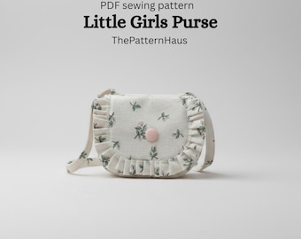 Wzór do szycia torebki Bloom dla dzieci w formacie PDF, dziecięca torebka z falbankami, dziewczęca torebka na ramię, przyjazna początkującym torba na ramię DIY, uroczy prezent do uszycia