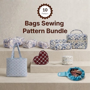 Gesteppte Tasche Schnittmuster PDF, Make-up & Tragetaschen, Anfängerfreundlich (Instant Download