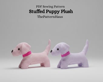 Wzór do szycia pluszowego jamnika – pluszowy szczeniak DIY (wzór w formacie PDF)