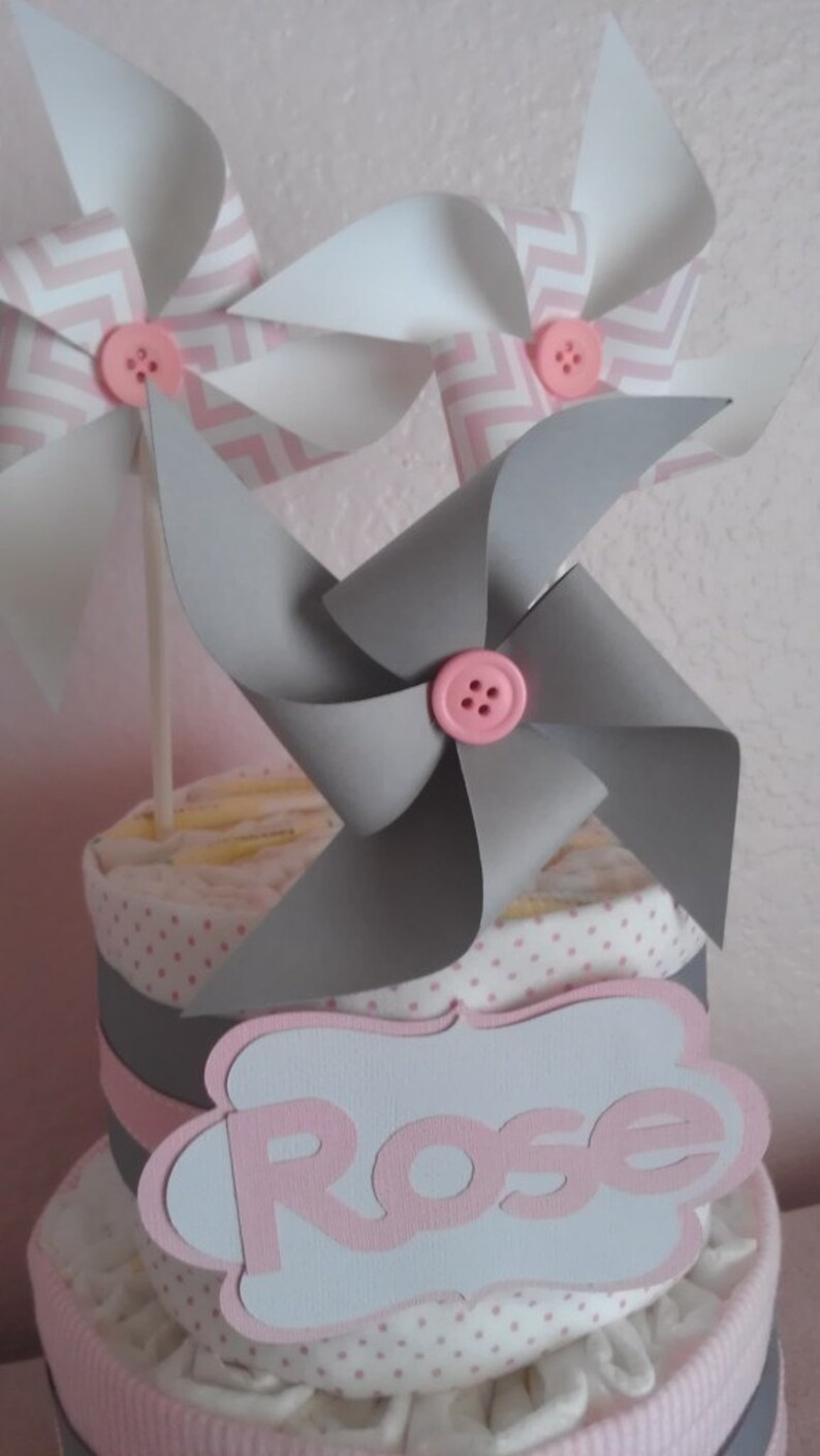 Diaper cake. Pampers Diaper cake. Girl's diaper cake. Etsy