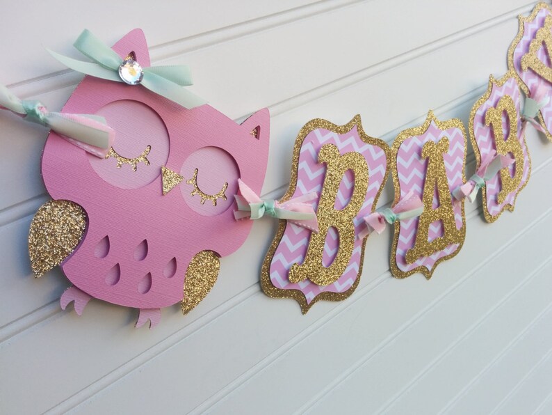 Owl Baby Shower Banner It S A Girl Banner Baby Banner Etsy