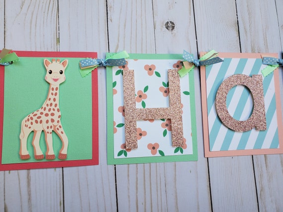 Sophie Giraffe Banner Party Decorations Giraffe Birthday Etsy