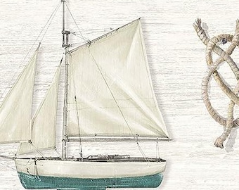 Grey Set Sail Boat Wallpaper Border Chesapeake 3113-12202B