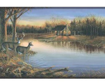 Deer Cabin Camping Tranquil Evening on the Lake WD4174B