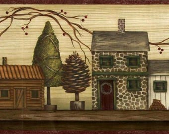 Rustic Lodge Cabins TC48072b Wallpaper Border