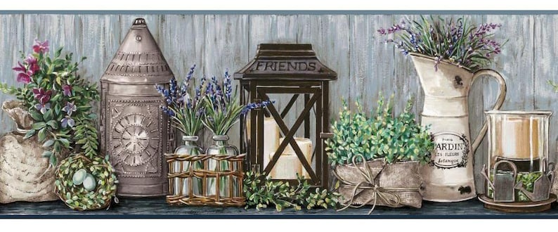 Garden Wallpaper Border Ac4357bd - Etsy