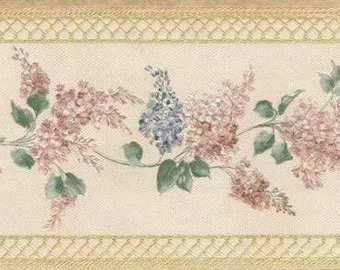 Narrow Satin Floral Wallpaper Border 965b80714