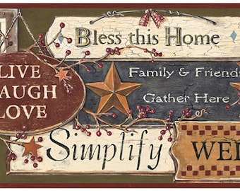Country Signs Wallpaper Border PC3976bd
