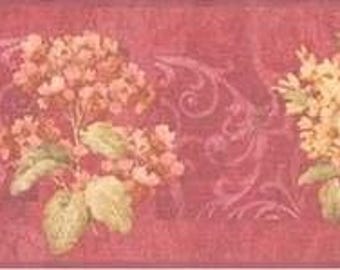 Floral Script and Scroll Wallpaper Border 451-1792