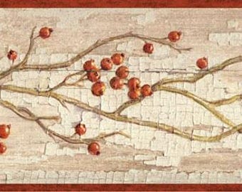 Rosehip Garland Wallpaper Border HAH15173b
