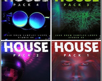 Paquete de muestras de batería House: descarga 26000 archivos WAV, loops de batería Deep House, one-shots, efectos MIDI, colección completa, kit de biblioteca de 37 GB.