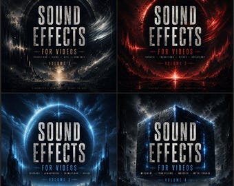 Sound Effects For Videos Bundle 1-4 | 4897 Royalty Free WAV Sound Effects for YouTube, TikTok, Premiere Pro, CapCut and Film Editing
