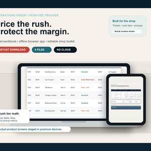 Tailor Alterations Order & Rush Fee Tracker