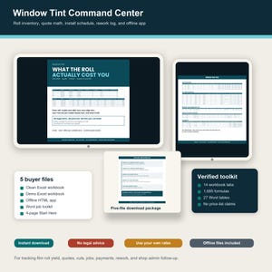 Window Tint Inventory, Quote & Rework Tracker