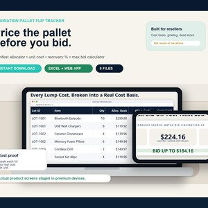 Liquidation Pallet Flip Profit Tracker - Manifest Allocator and Bid Calculator