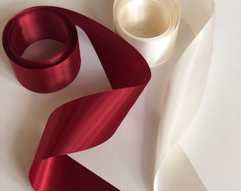 Vintage double sided SATIN Scarlett RED ribbon 5//8 wide SOLD by the 5 YARD lot!