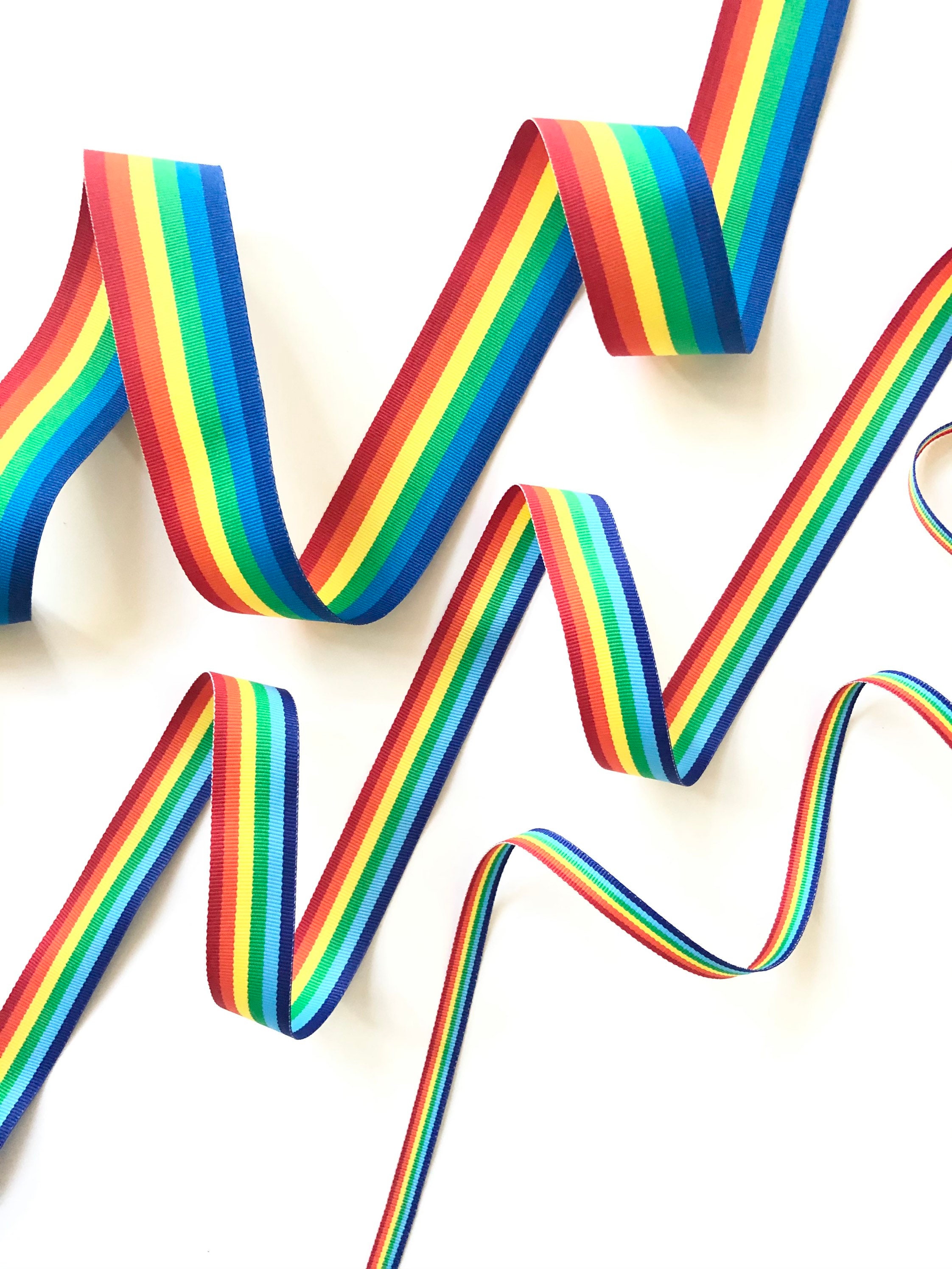 Grosgrain Rainbow Ribbon Pack, 6 Colors, 5/8 x 600 Yards by Gwen Studios