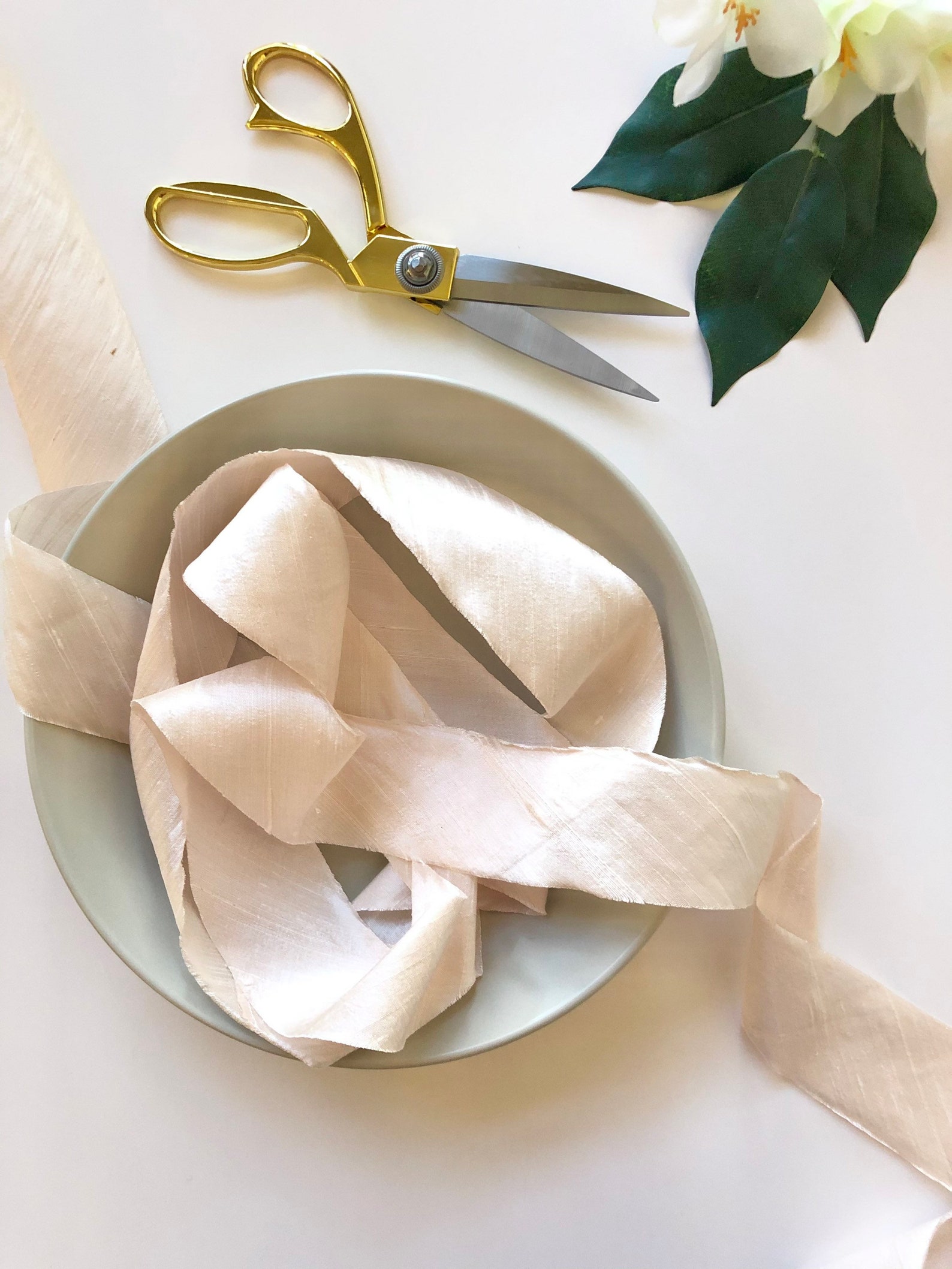 Light Blush Silk Ribbon 2 Inch Wide by the Yard Raw Frayed Etsy