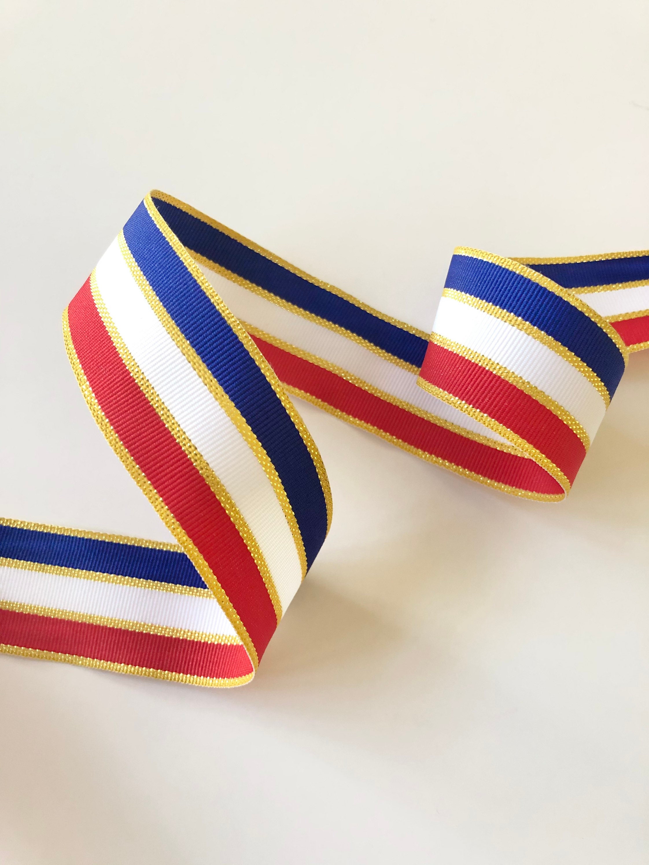 1.5 inch Red, White, and Blue Grosgrain Ribbon - Golden Openings