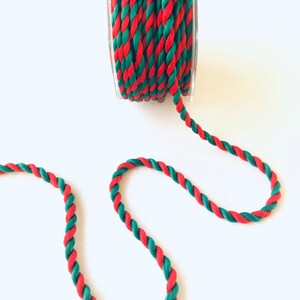 Twisted Rope Cord Ribbon, 5 Yards X 1/4 Inch Wide, Red White or Red ...