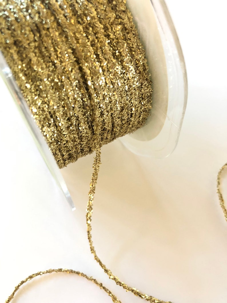 Metallic Tinsel String Cord Silver Gold or White 5 Yards Etsy