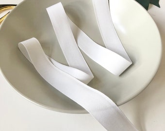 White Cotton Ribbon, 1 Inch Wide, for Gift Wrap, Favors, Stamping, Sewing, Trim, 5 yards, USA Made