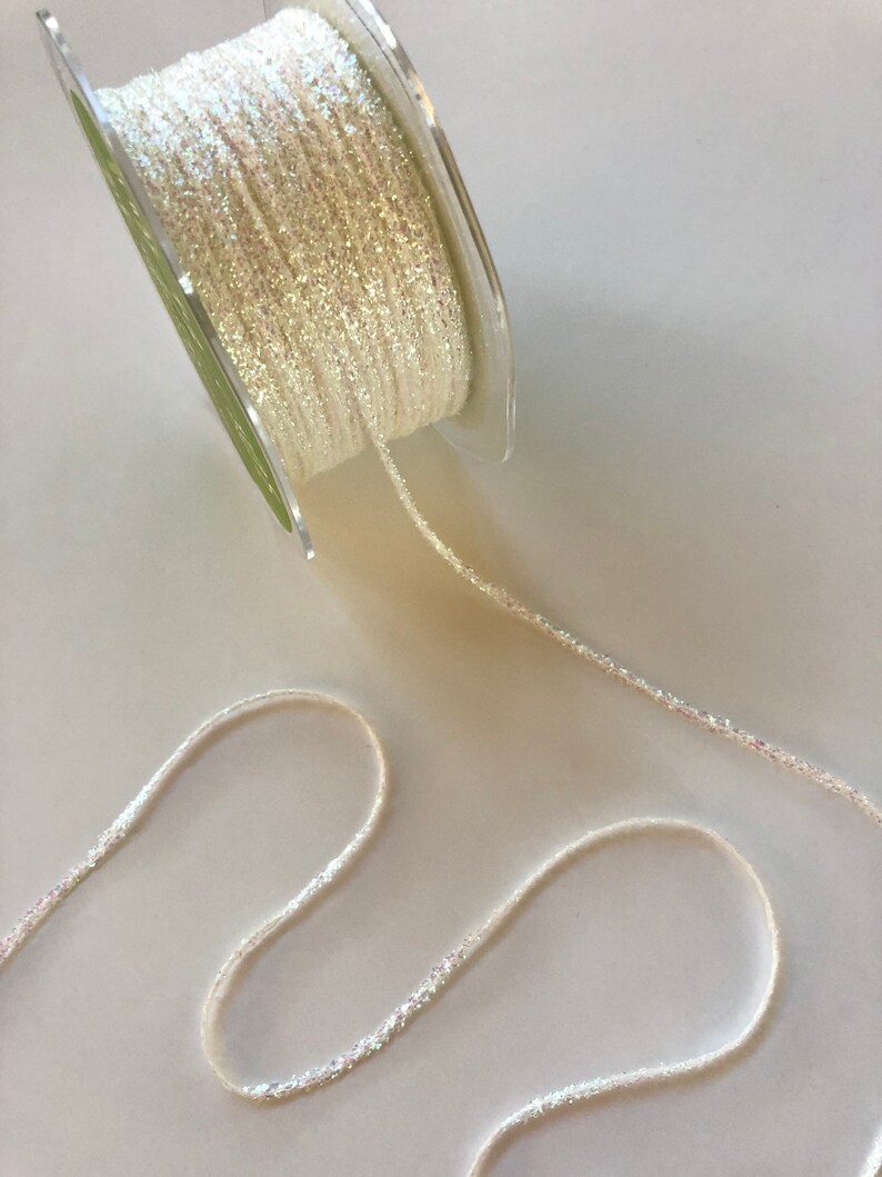 5 Yards x 1/8 Inch Wide Tinsel String Cord Metallic Silver Etsy