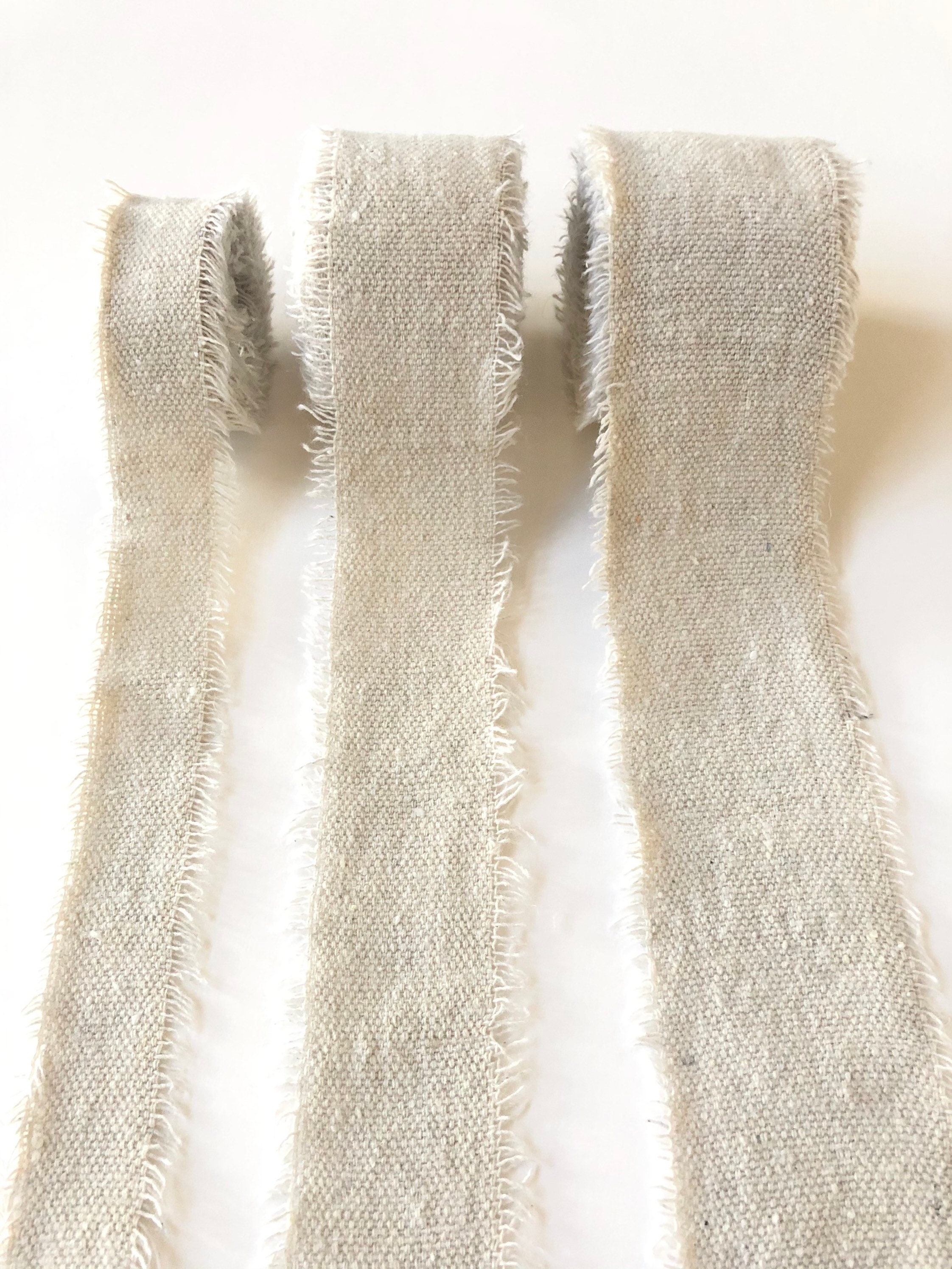 Frayed Cotton Ribbon Natural Raw Edge 1 1.5 or 2 Inch Etsy