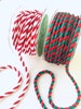 Twisted Rope Cord Ribbon, 5 + Yards x 1/4 Inch Wide, Red White or Red Green, Christmas Ribbon, Candy Stripe, .25” 1/4” 