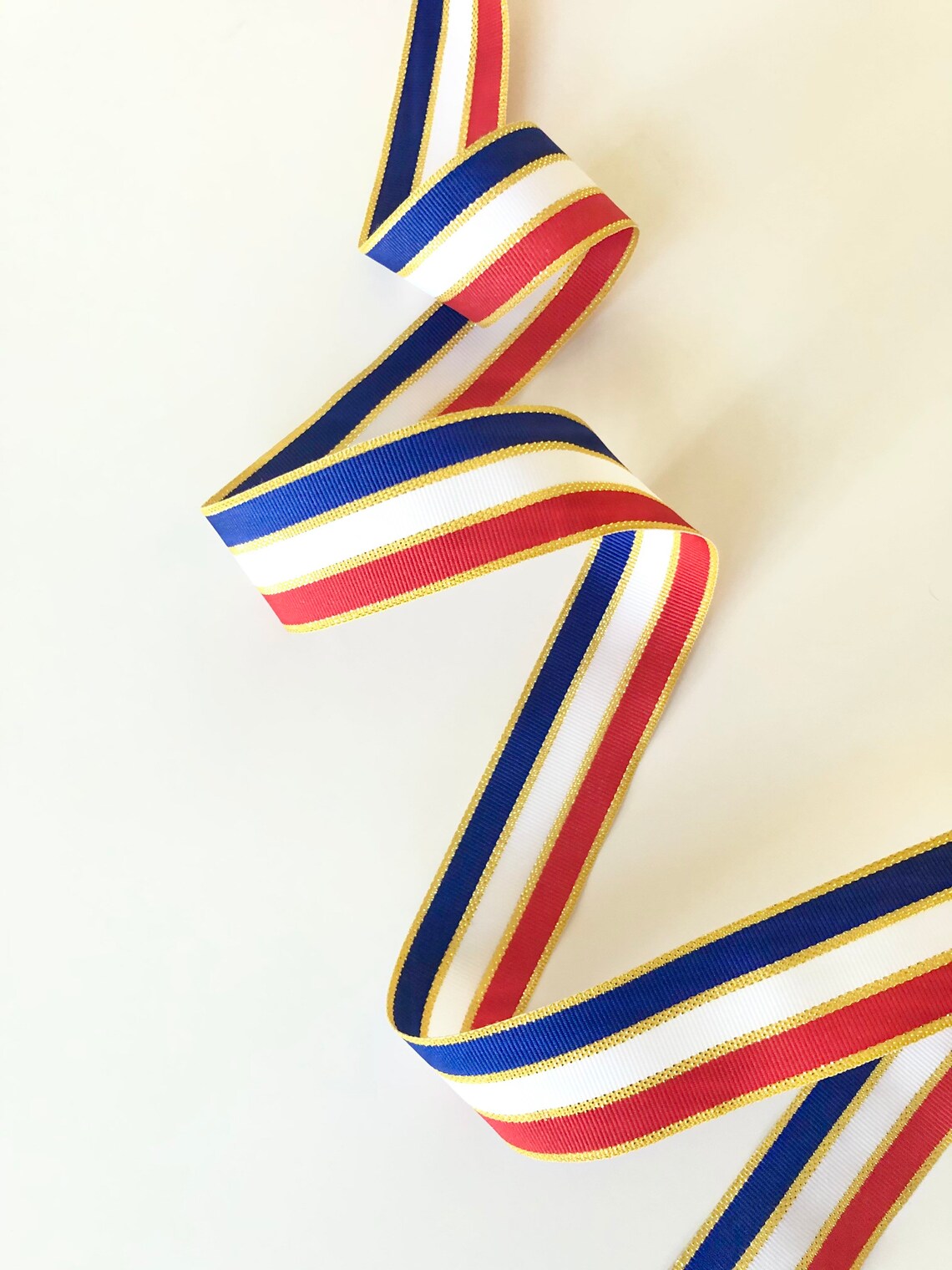 Red White Blue Gold Ribbon Patriotic 4th of July Grosgrain Etsy