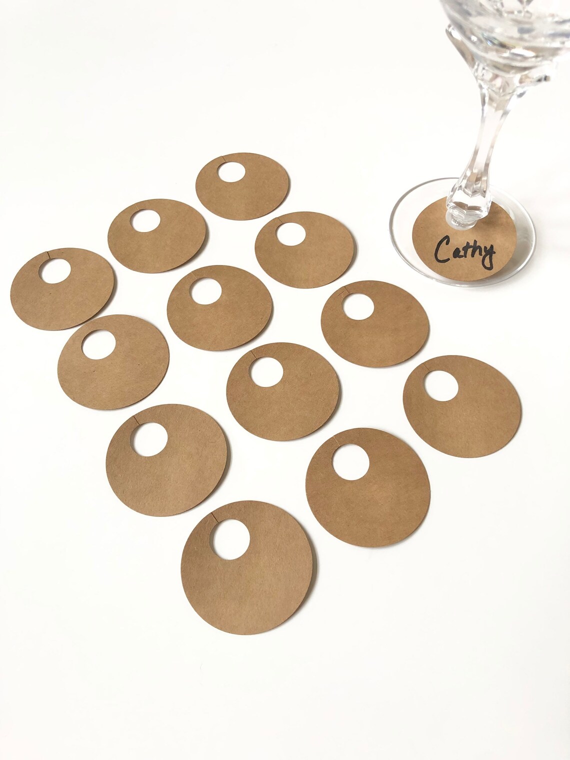 25 Wine Glass Drink Tags Kraft ou White Blank Simple Name Etsy