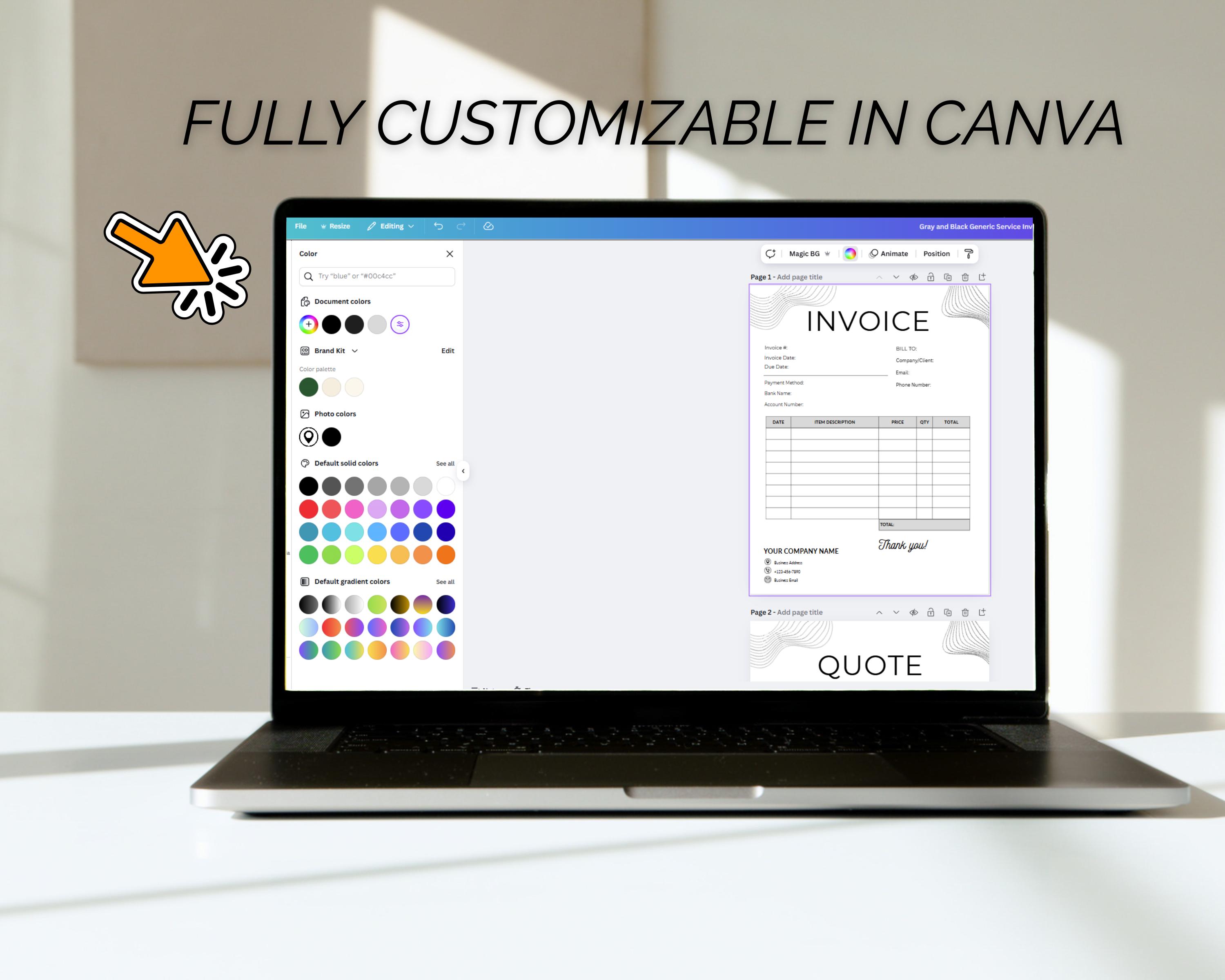 Freelancer Template Kit | Invoice, Quote & Client Form | Editable Canva ...