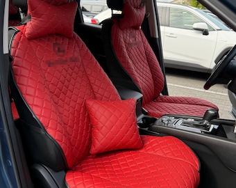 Funda de asiento de coche de cuero ecológico, ajuste personalizado, juego completo