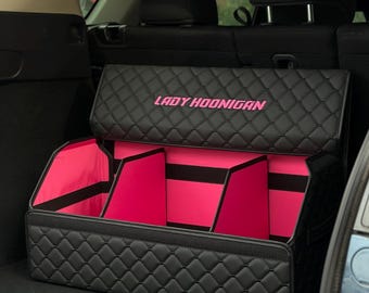 Organizador de maletero de coche de cuero personalizado, accesorio para viajes por carretera
